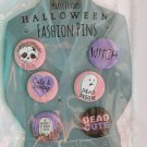 Halloween pink purple button pins cute and creepy set of 6