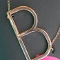 No Boundaries letter B gold tone chain necklace monogram NWT