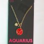No Boundaries Aquarius the free spirit red charm chain necklace NWT