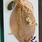 Celebrate! Copper tone leaf pendant squirrel charm chain necklace NWT Celebrate! Copper tone leaf pendant squirrel charm chain necklace NWT