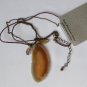 Brown Agate slab polished pendant semi precious stone necklace