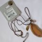 Brown Agate slab polished pendant semi precious stone necklace