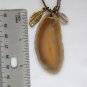 Brown Agate slab polished pendant semi precious stone necklace