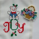 Completed Mill Hill Seasonal Sampling flower basket joy ornament cross stitch Completed Mill Hill Seasonal Sampling flower basket joy ornament cross stitch