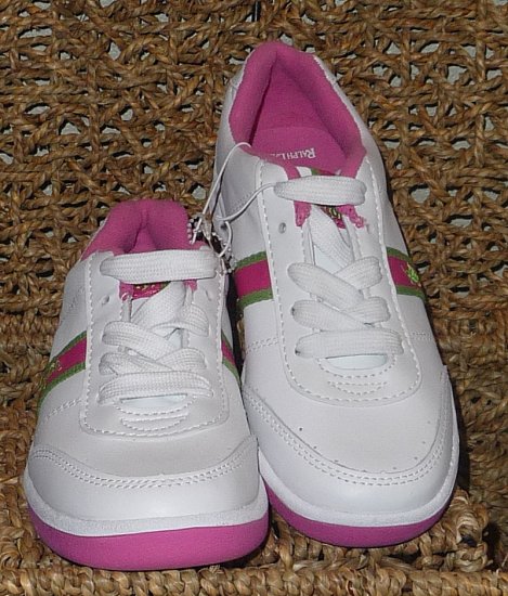 Ralph Lauren Girls White Fuschia Shoes Size 3 NEW!!