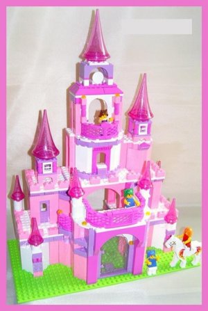 Huge White Princess Mini figures w/ Pink Castle Palace Bricks Fit Lego ...