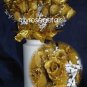 84 Silk Rose Flowers with Raindrops-Wedding Roses Flowers - Gold