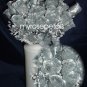 84 Silk Rose Flowers with Raindrops-Wedding Roses Flowers - Silver