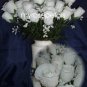 84 Silk Rose Flowers with Raindrops-Wedding Roses Flowers - White