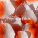Petals - 1000 Silk Rose Petals Wedding Favors -  Two Tone - White/Orange