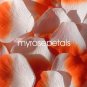 Petals - 1000 Silk Rose Petals Wedding Favors -  Two Tone - White/Orange