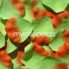 Petals - 200 Silk Rose Petals Wedding Favors -  Two Tone - Lime Green/Orange
