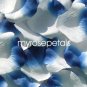Petals - 200 Silk Rose Petals Wedding Favors -  Two Tone - White/Royal Blue