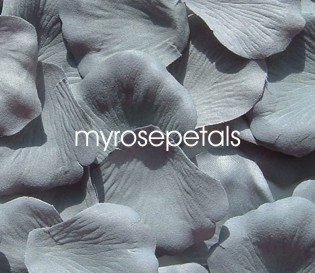 Petals - 200 Silk Rose Petals Wedding Favors - Solid Colors - Grey