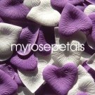 Petals - 1000 Heart Wedding Silk Rose Flower Petals Wedding Favors - Purple & White