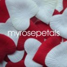Petals - 1000 Heart Wedding Silk Rose Flower Petals Wedding Favors - White & Burgundy