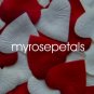 Petals - 200 Heart Wedding Silk Rose Flower Petals Wedding Favors - Ivory & Burgundy