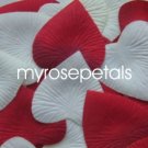 Petals - 200 Heart Wedding Silk Rose Flower Petals Wedding Favors - Ivory & Red