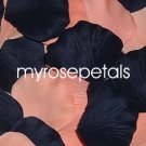 Petals - 200 Wedding Silk Rose Flower Petals Wedding Favors - Black & Peach