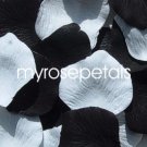 Petals - 200 Wedding Silk Rose Flower Petals Wedding Favors - Black & White