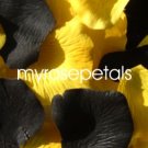 Petals - 200 Wedding Silk Rose Flower Petals Wedding Favors - Black & Yellow