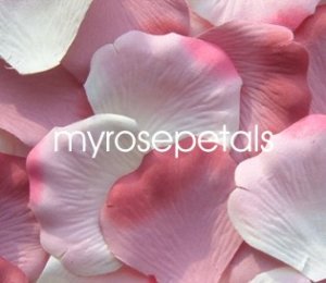 Petals - 200 Wedding Silk Rose Flower Petals Wedding Favors - Dusty Rose & White/Pink