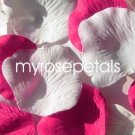 Petals - 200 Wedding Silk Rose Flower Petals Wedding Favors - Hot Pink & White