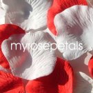 Petals - 200 Wedding Silk Rose Flower Petals Wedding Favors - Red & White