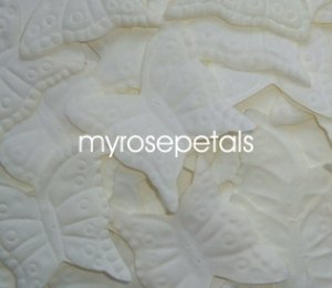 Petals - 1000 Butterfly Shaped Silk Rose Flower Petals Wedding Favors - Ivory