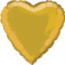 12 Mylar/Foil Balloons Lot Wedding/Party-Heart- 18" - Gold