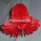 Honeycomb Bells - Bridal/Wedding/Anniversary Decor - 9" (2 count) - Red