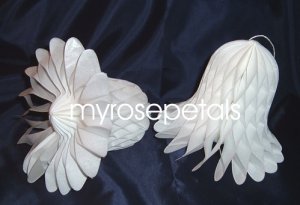 Honeycomb Bells - Bridal/Wedding/Anniversary Decor - 9" (2 count) - White