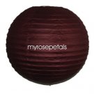 Party Paper Lantern-Round 12"-Luau Supplies- Oriental/Chinese Lamps - Burgundy