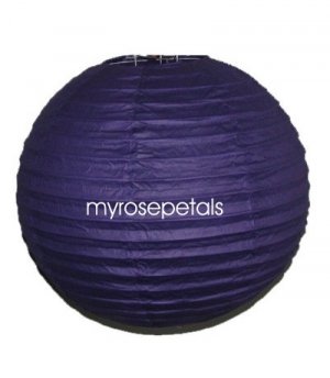 Party Paper Lantern-Round 12"-Luau Supplies- Oriental/Chinese Lamps - Purple
