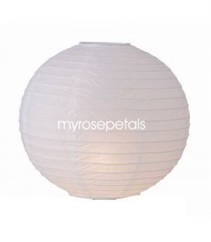 Party Paper Lantern-Round 12"-Luau Supplies- Oriental/Chinese Lamps - White