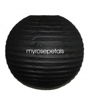 Party Paper Lantern-Round 16"-Luau Supplies- Oriental/Chinese Lamps - Black