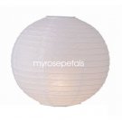 Party Paper Lantern-Round 16"-Luau Supplies- Oriental/Chinese Lamps - White