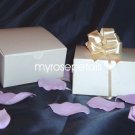 Glossy Favor Boxes - 4"x 4" x 2" White - (25 pcs) Wedding/Shower/Party Favors
