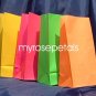 Paper Favor Treat Goody Luau Party Gift Bags - Neon Colors Assorted (10 Bags)