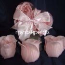 Scented Rose Shaped Soaps in Heart Box - Pink - with Satin Ribbon- Wedding Favors