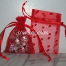 3x4 Tulle Polka Dots Wedding Favor Gift Bags/Pouches - Red (10 Bags)