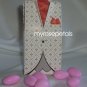 Favor Boxes - Tuxedo Red/White Design - (50 pcs) Wedding/Shower/Party Favors