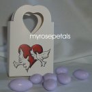 Favor Boxes - White with Red Heart & Doves - (10 pcs) Wedding/Shower/Party Favors