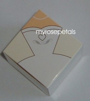 Favor Boxes - Bridal White Gown/Dress - 2" x 2" x 2" - (10 pcs) Wedding/Shower/Party Favors