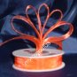 Sheer Organza Ribbon Mono Edge - 3/8" - 25 Yards (75 FT) - Orange