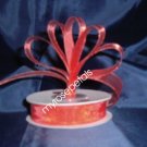 Sheer Organza Ribbon Mono Edge - 3/8" - 25 Yards (75 FT) - Red