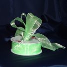 Sheer Organza Ribbon Mono Edge - 3/8" - 25 Yards (75 FT) - Lime Green
