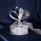 Sheer Organza Ribbon Mono Edge - 5/8" - 25 Yards (75 FT) - Silver