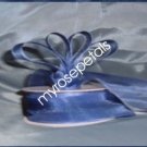 Sheer Organza Ribbon Mono Edge - 5/8" - 25 Yards (75 FT) - Smoked Blue