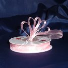 Sheer Organza Ribbon Mono Edge - 5/8" - 25 Yards (75 FT) - Pink